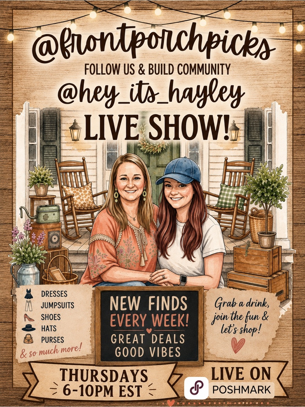 β¨@frontporchpicks & @hey_its_hayley are LIVE! Thursdays 6-10PM ESTβ¨ - Picture 1 of 1